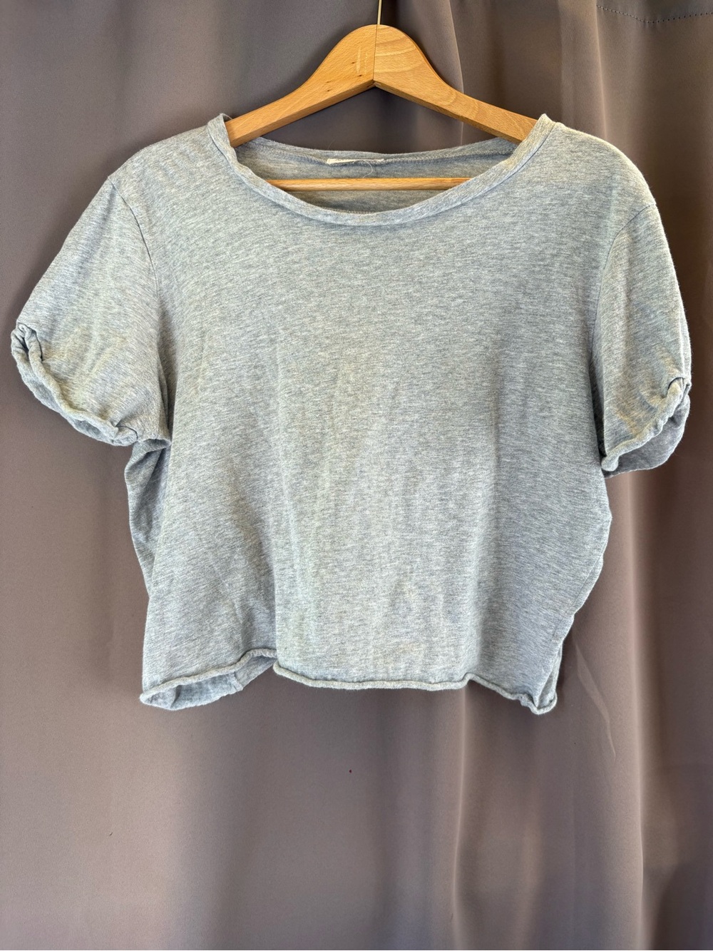 Relaxed Crewneck Gray Cropped Tee